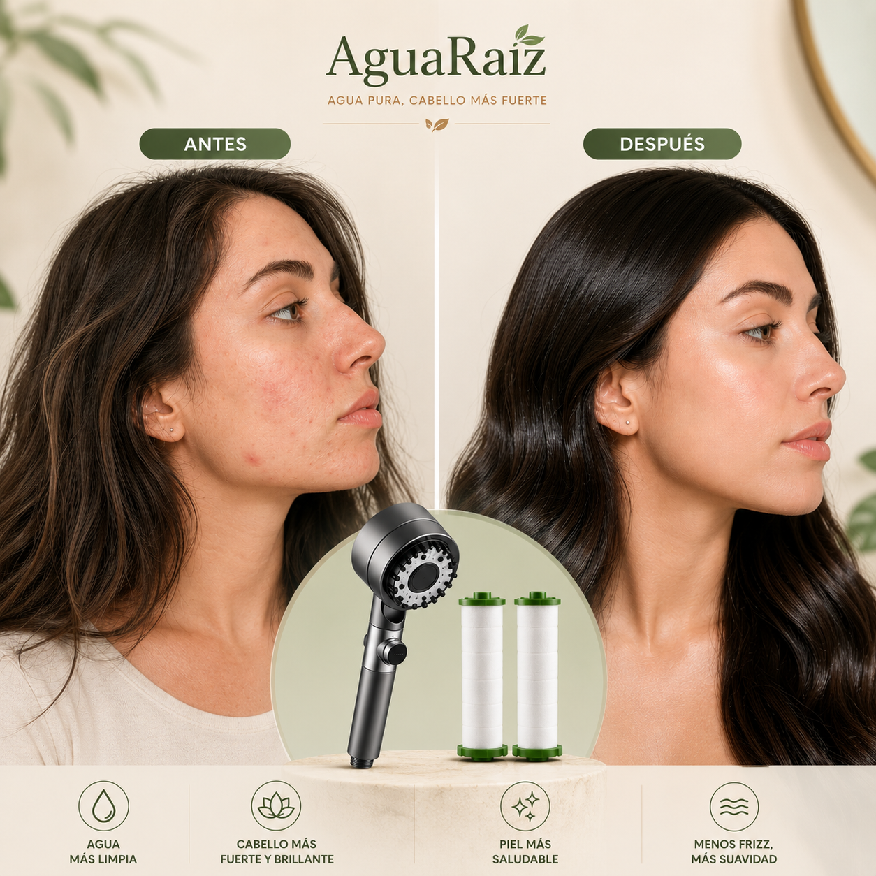 AguaRaíz™ Alcachofa de ducha de alta presión