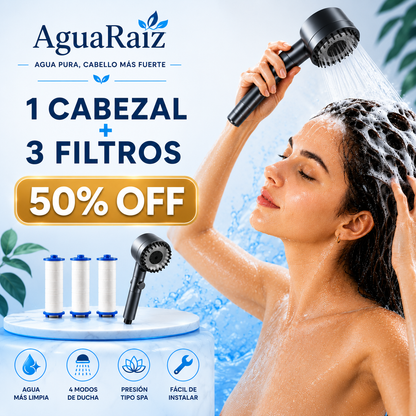 AguaRaíz Alcachofa de ducha de alta presión