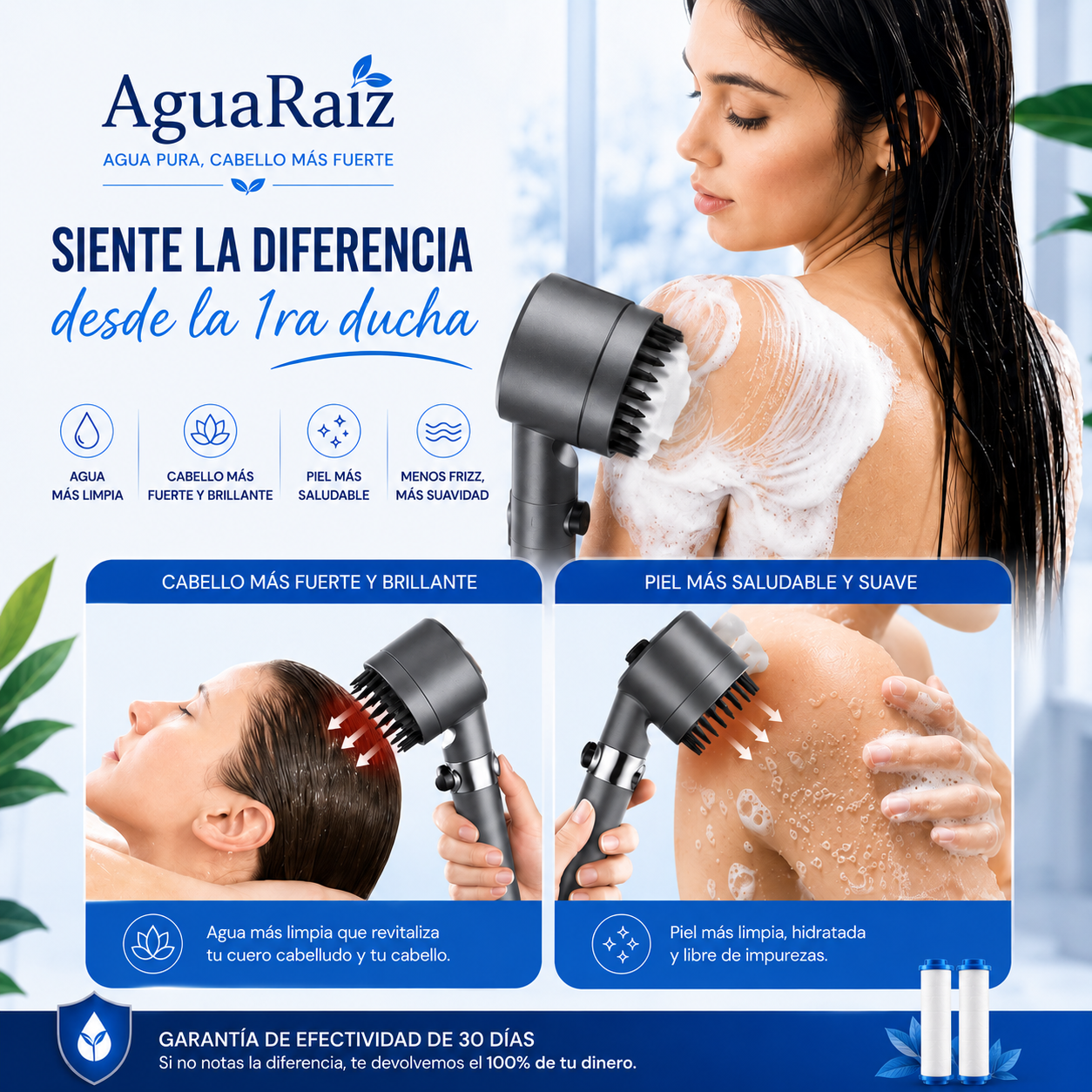 AguaRaíz Alcachofa de ducha de alta presión